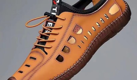 Hollow casual leather shoes