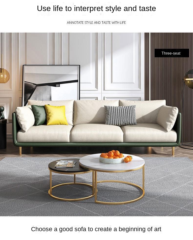 Italian wash-free technology fabric sofa small apartment living room single double three Nordic simple combination small sofa