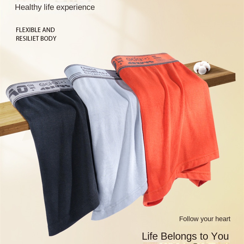 Men’s cotton boxer briefs breathable and comfortable pants breathable graphene antibacterial crotch boxer shorts