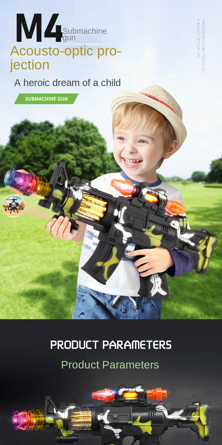 Street Stall Toy Supply Children Electric Toy Gun Music Sound and Light Pistol Luminous Night Market Wholesale Best Sellers