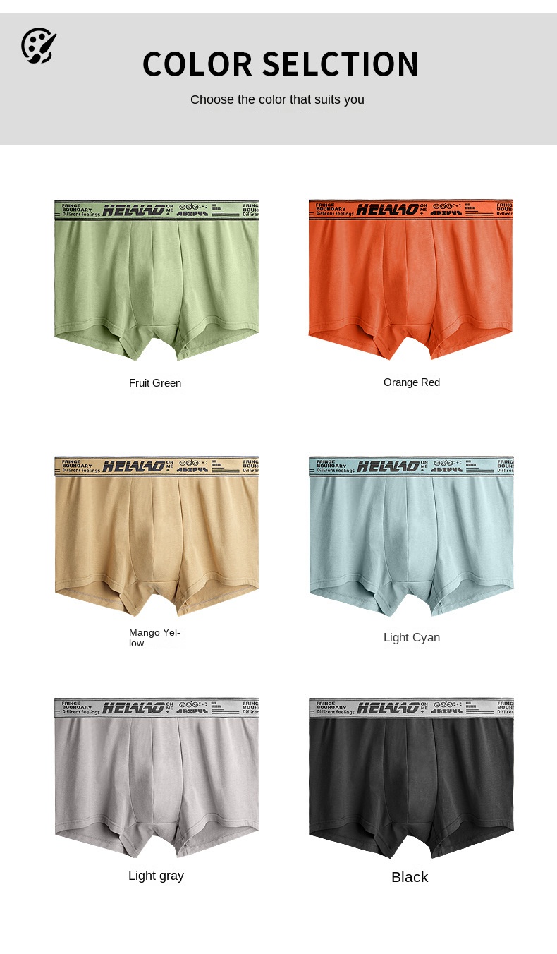 Men’s cotton boxer briefs breathable and comfortable pants breathable graphene antibacterial crotch boxer shorts