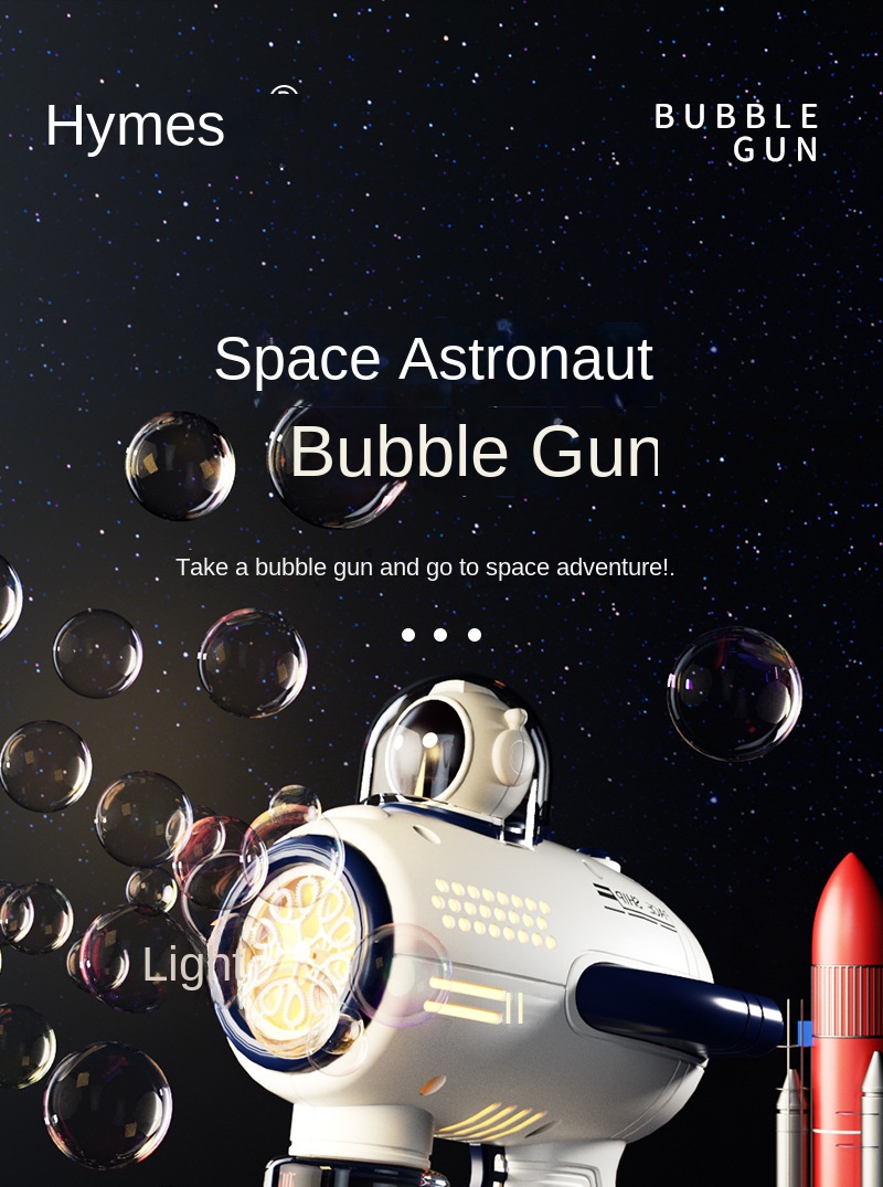Bubble Gun Space Astronaut Toy Fully Automatic Gatling Electric Bubble Blowing Machine Internet Celebrity Children’s Toy