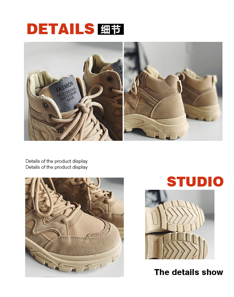 New high-top Martin boots men’s Korean version tooling boots all-match desert boots trendy men’s boots