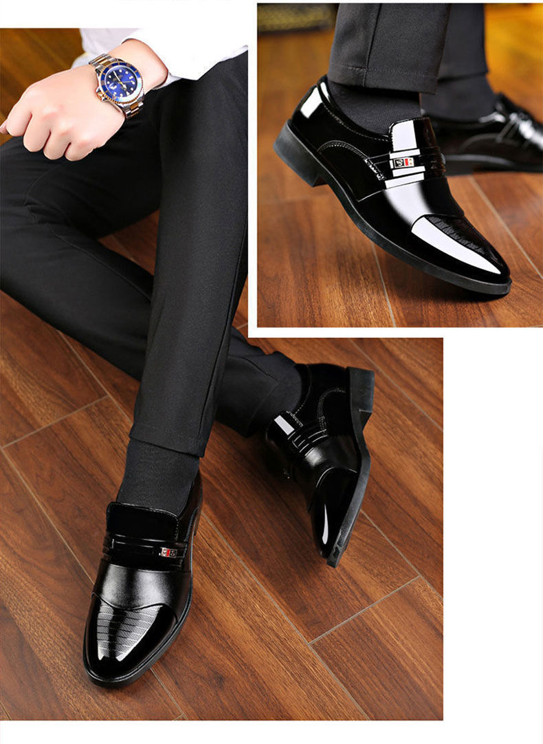 New Men’s Formal Leather Shoes Business Casual Fashion Pointed Toe Slip-On A Generation Casual Shoes