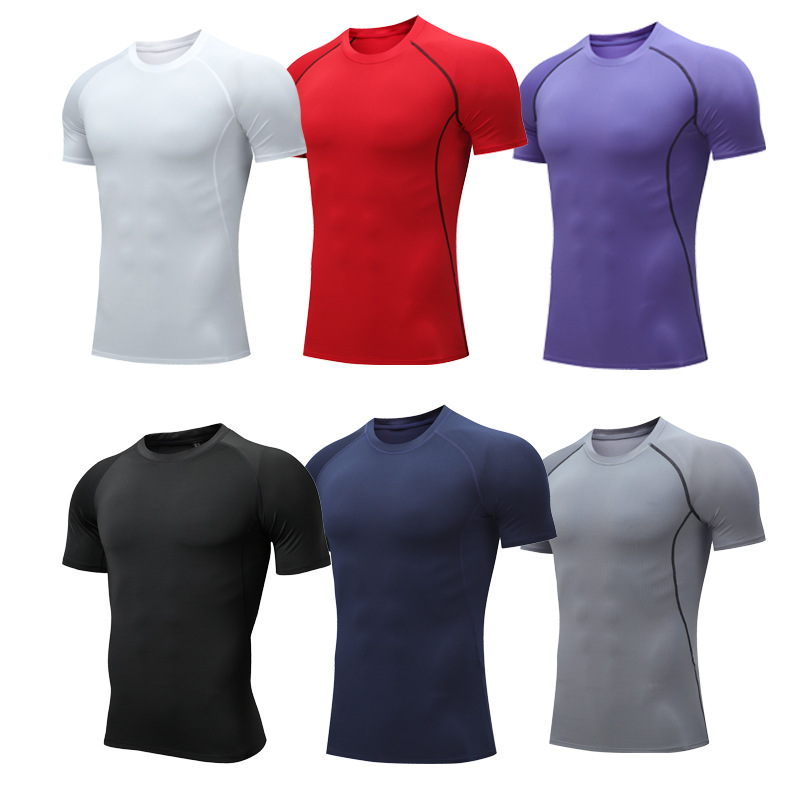 Basketball tights quick-drying fitness clothing short-sleeved running training clothing high elastic moisture-absorbing compression clothing T-shirt men