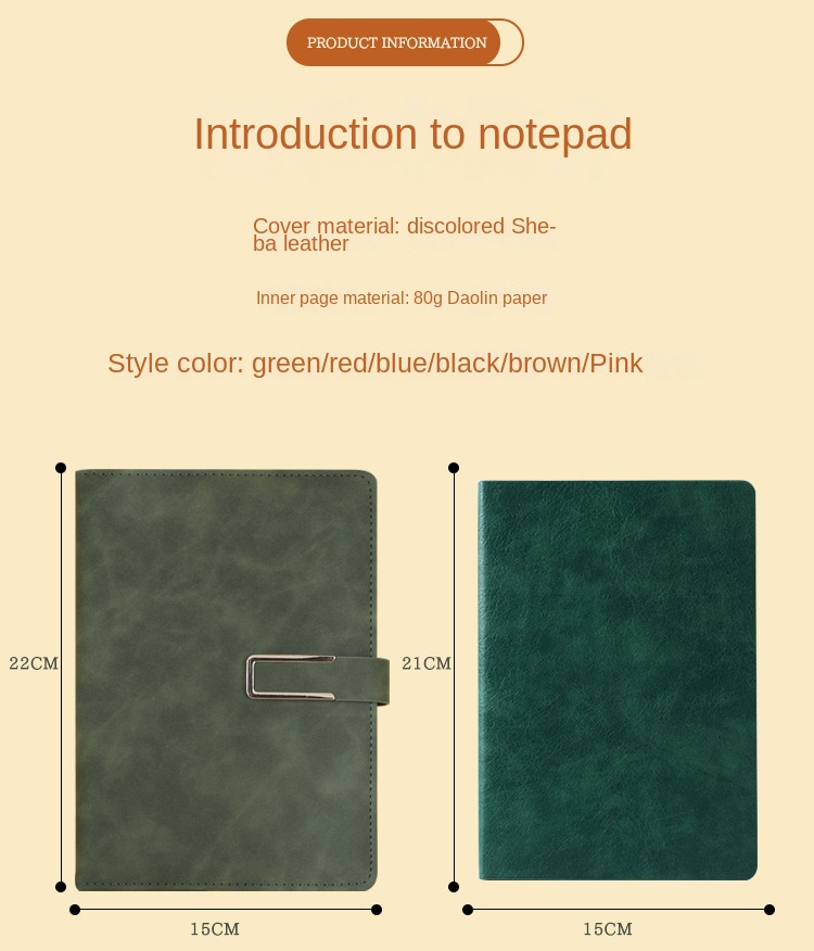 Book high-value business office A5 notebook custom logo hand book soft leather B5 wholesale notepad