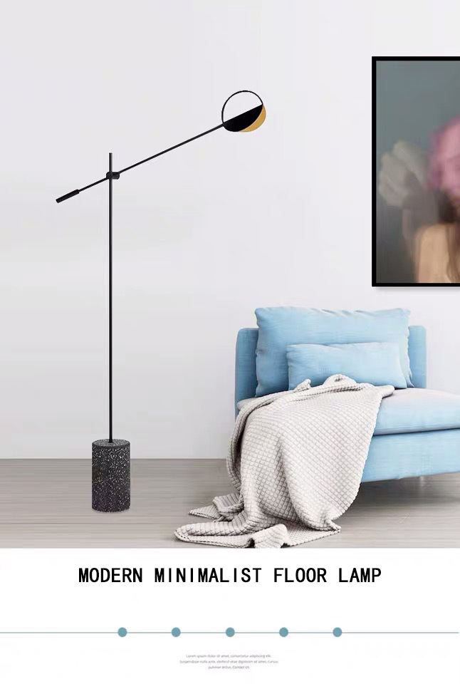Modern minimalist living room floor lamp personalized terrazzo bedroom bedside study Nordic designer decorative led lamp