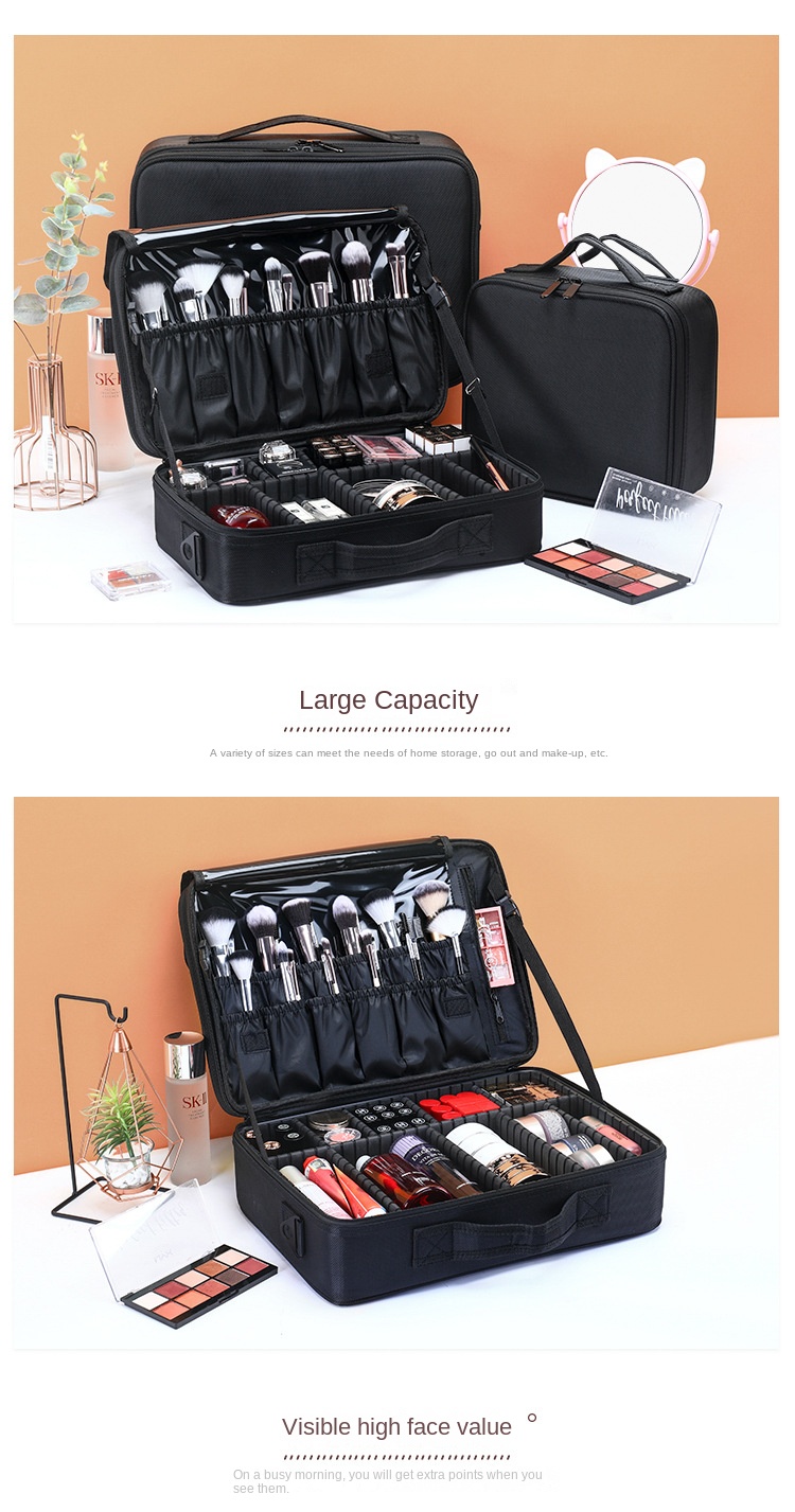 Large-capacity cosmetic bag tattoo embroidery manicure and makeup portable partition tool box cosmetic bag