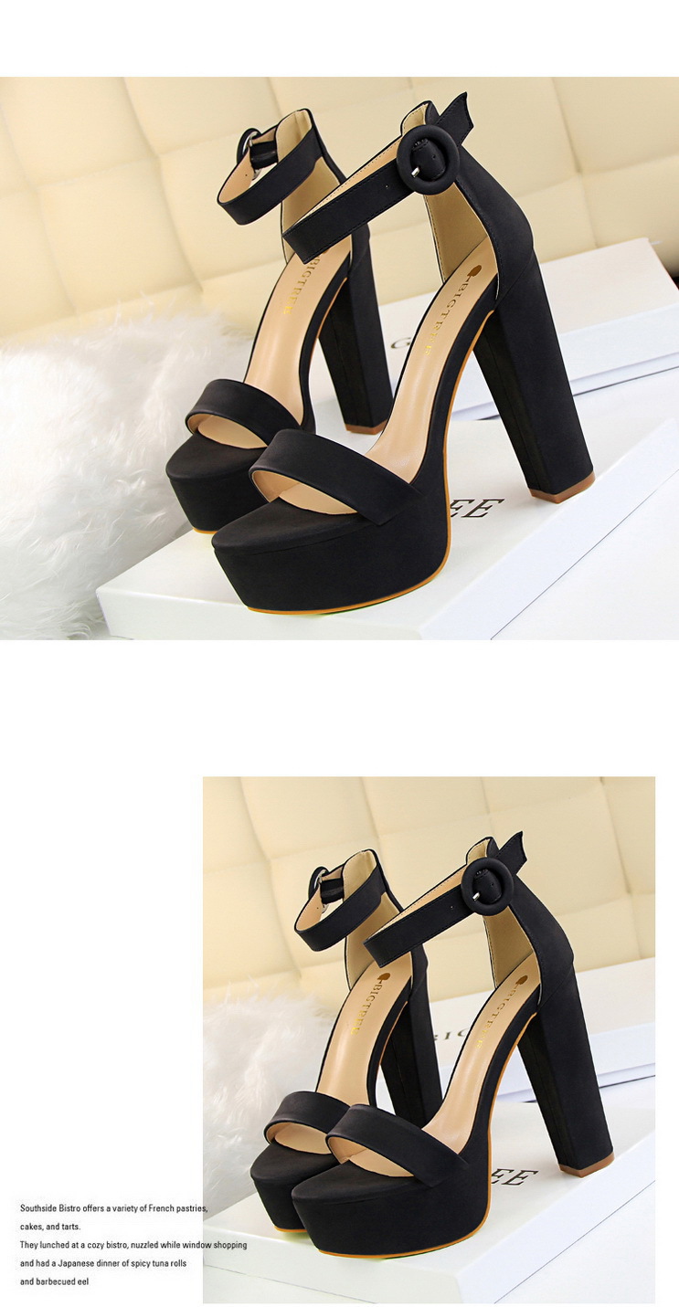 European and American style thick heel super thin high heels sexy nightclub women’s shoes waterproof platform open toe belt buckle sandals