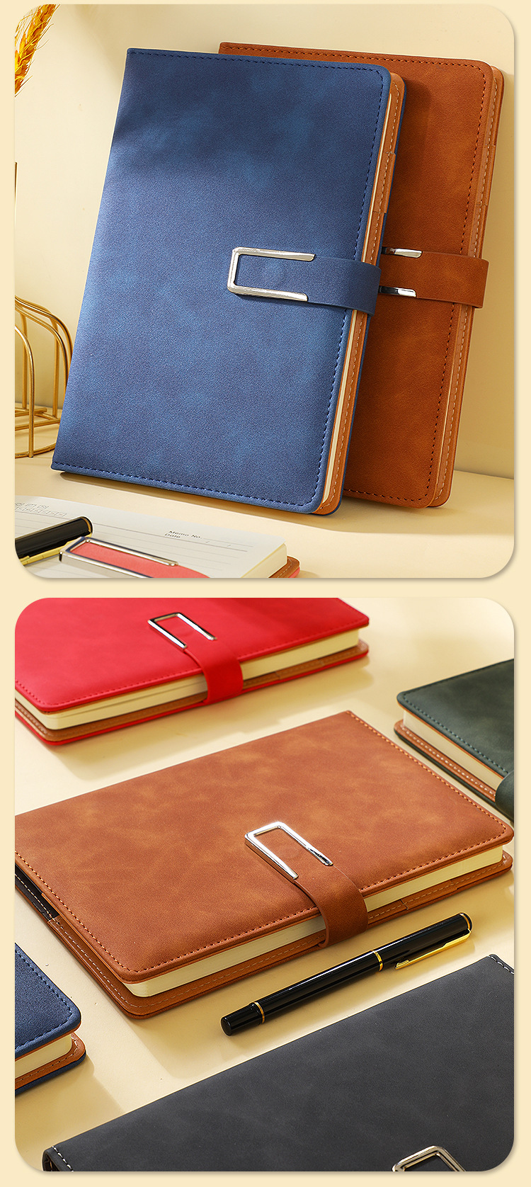 Book high-value business office A5 notebook custom logo hand book soft leather B5 wholesale notepad