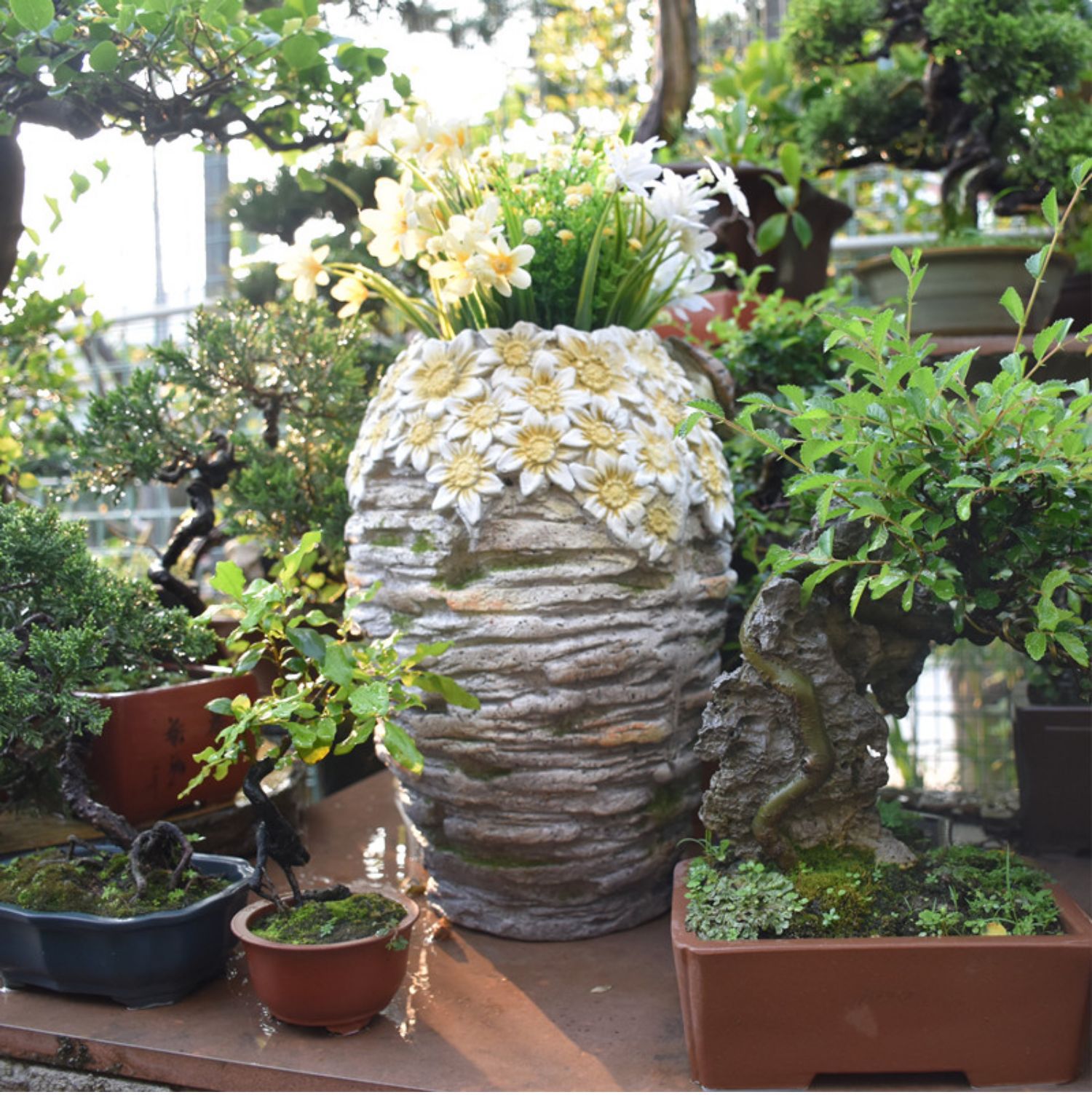 Top-floor balcony decoration flower pot turtle large landscaping lawn garden villa succulent American outdoor garden gardening