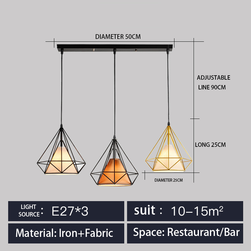 Restaurant chandelier three-head dining table lamp modern bar small simple creative Nordic led dining room wholesale lamp lighting
