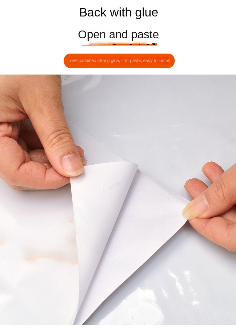 Cross-border manufacturers wholesale self-adhesive imitation marble stickers waterproof, oil-proof and high temperature resistant kitchen furniture