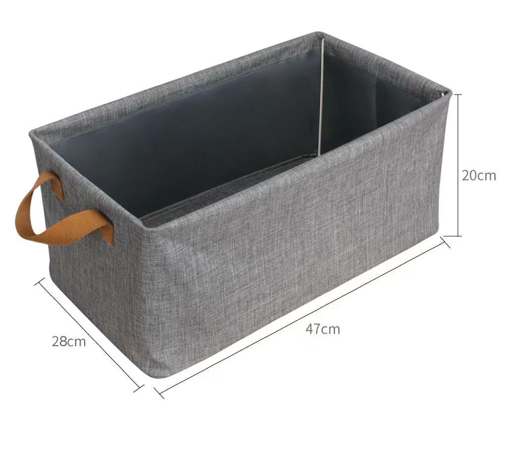 Finishing storage box without cover portable steel frame box cationic foldable storage basket cotton linen storage basket storage box