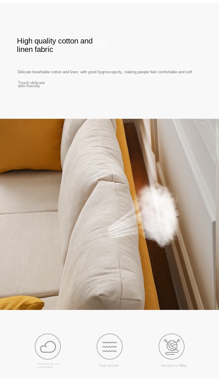 Nordic fabric sofa small apartment living room simple modern double three rental room clothing store sofa net red models