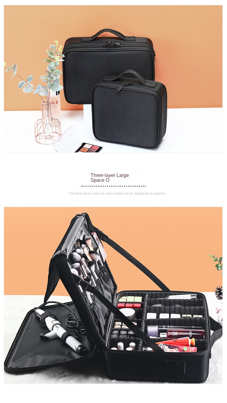 Large-capacity cosmetic bag tattoo embroidery manicure and makeup portable partition tool box cosmetic bag