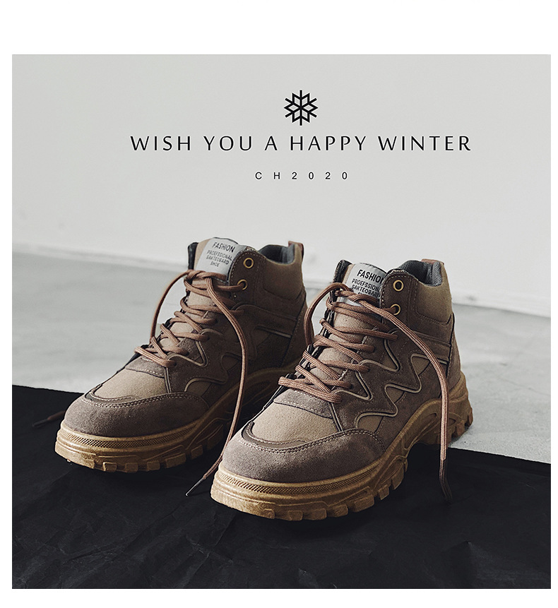 New high-top Martin boots men’s Korean version tooling boots all-match desert boots trendy men’s boots