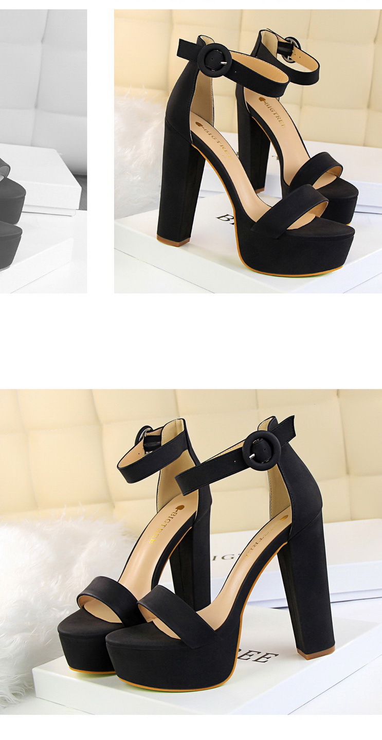 European and American style thick heel super thin high heels sexy nightclub women’s shoes waterproof platform open toe belt buckle sandals