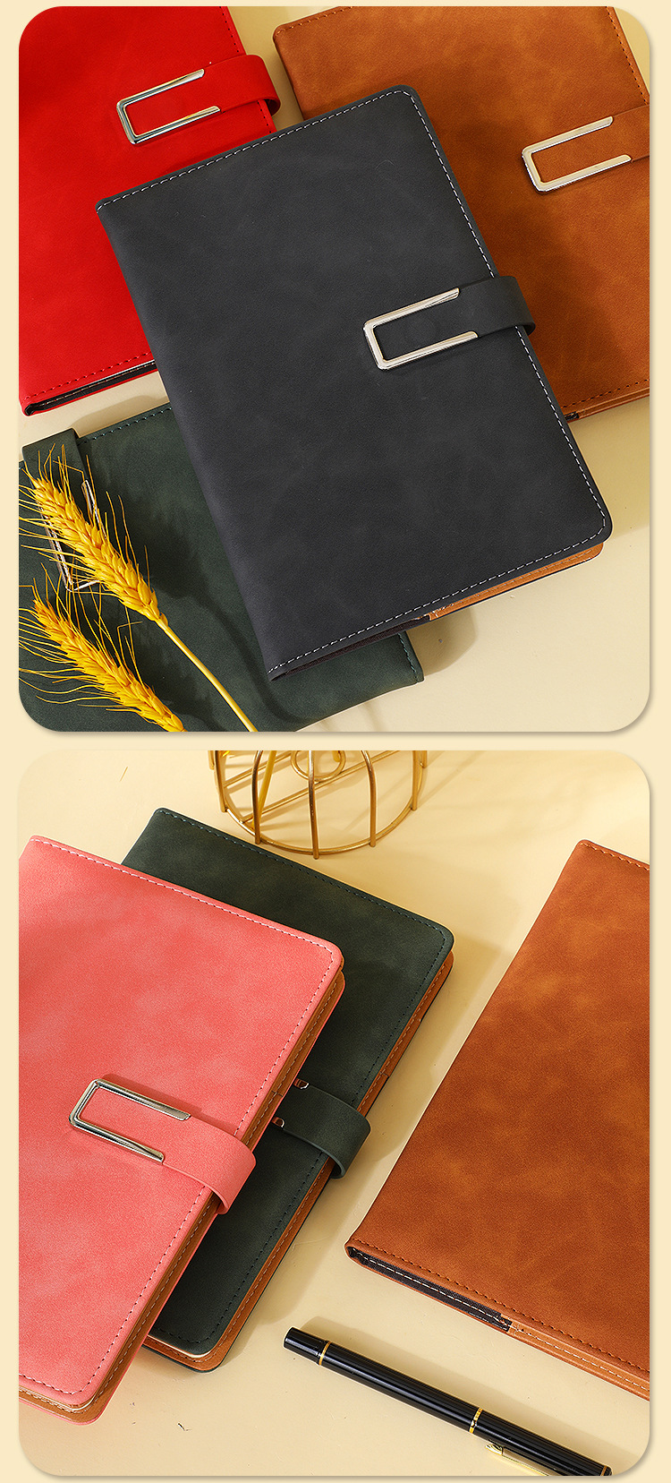 Book high-value business office A5 notebook custom logo hand book soft leather B5 wholesale notepad