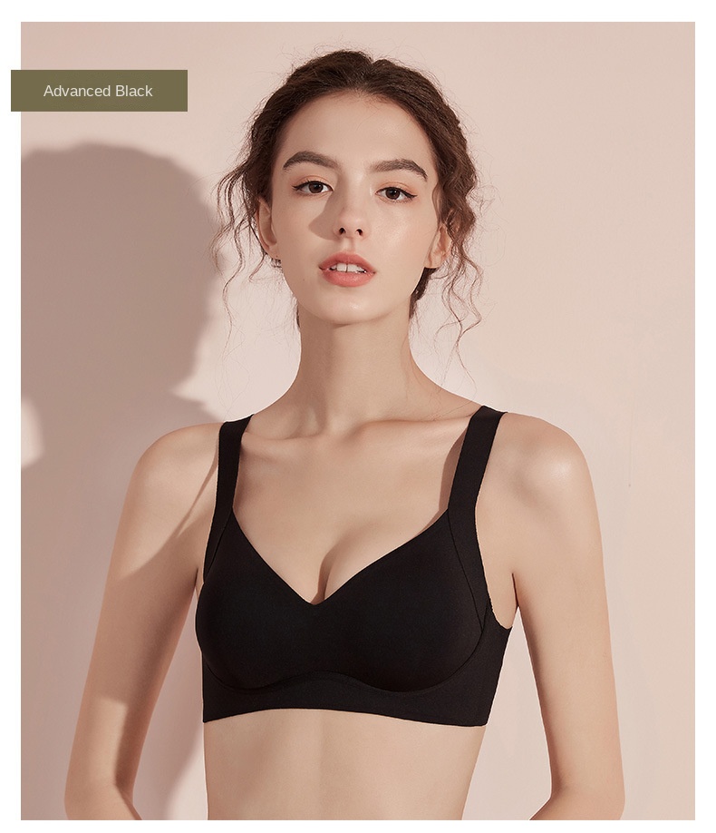 Naked seamless underwear women’s small chest push-up suit latex uu cup no rims closed breast bra set