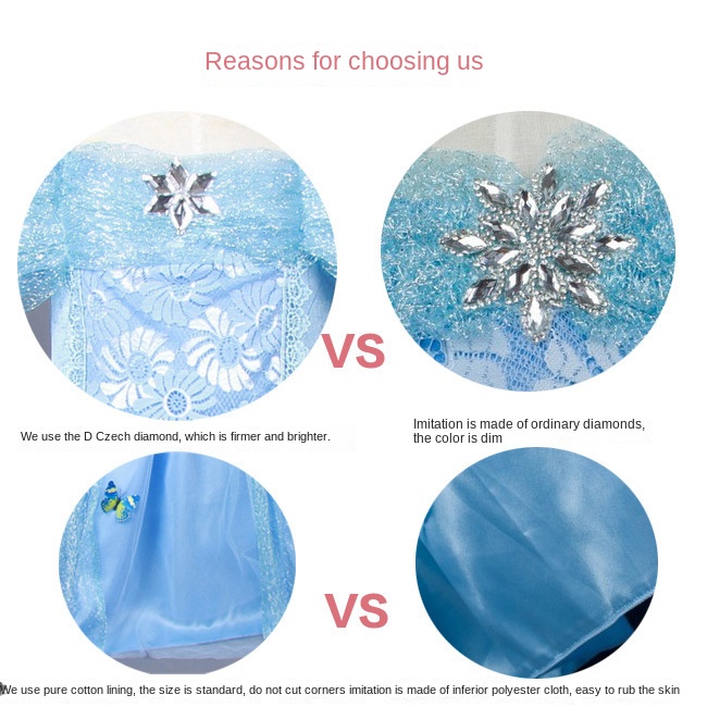 Halloween Cinderella Dress Frozen Elsa Sophia Girls Dress Children’s Short-sleeved Princess Dress