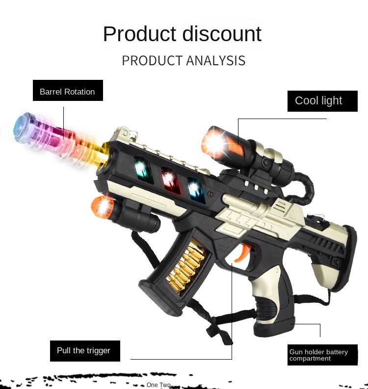 Street Stall Toy Supply Children Electric Toy Gun Music Sound and Light Pistol Luminous Night Market Wholesale Best Sellers