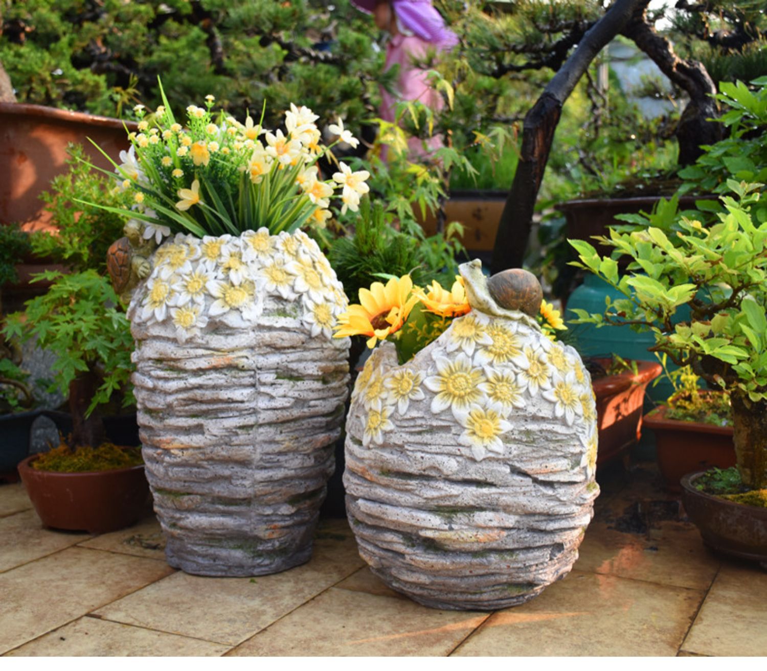 Top-floor balcony decoration flower pot turtle large landscaping lawn garden villa succulent American outdoor garden gardening