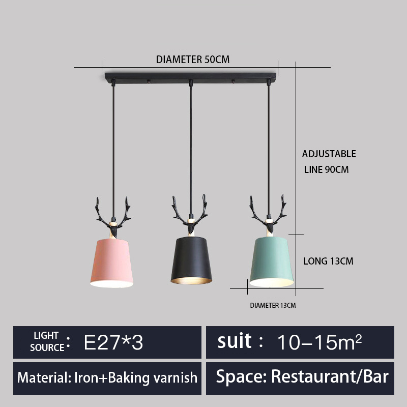 Restaurant chandelier three-head dining table lamp modern bar small simple creative Nordic led dining room wholesale lamp lighting
