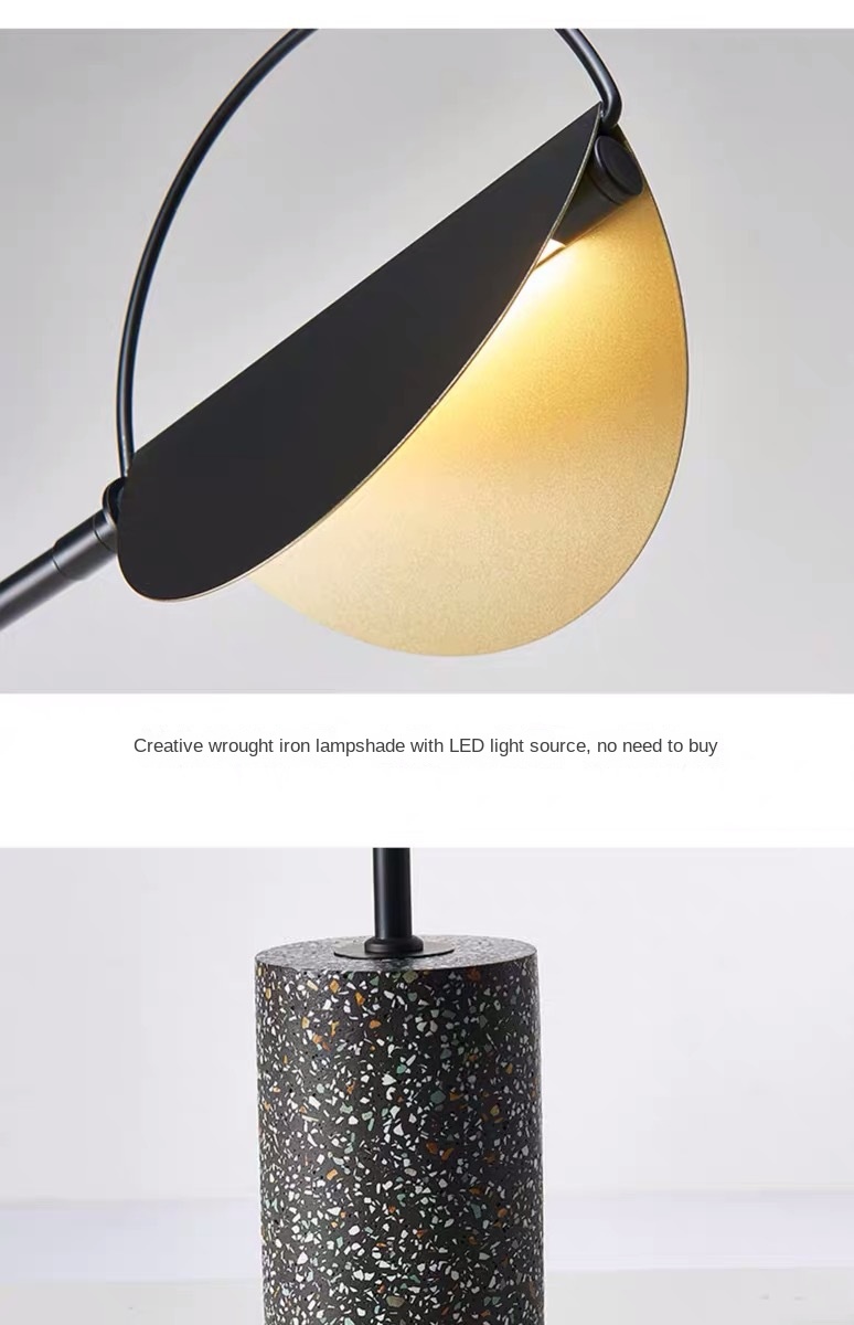 Modern minimalist living room floor lamp personalized terrazzo bedroom bedside study Nordic designer decorative led lamp