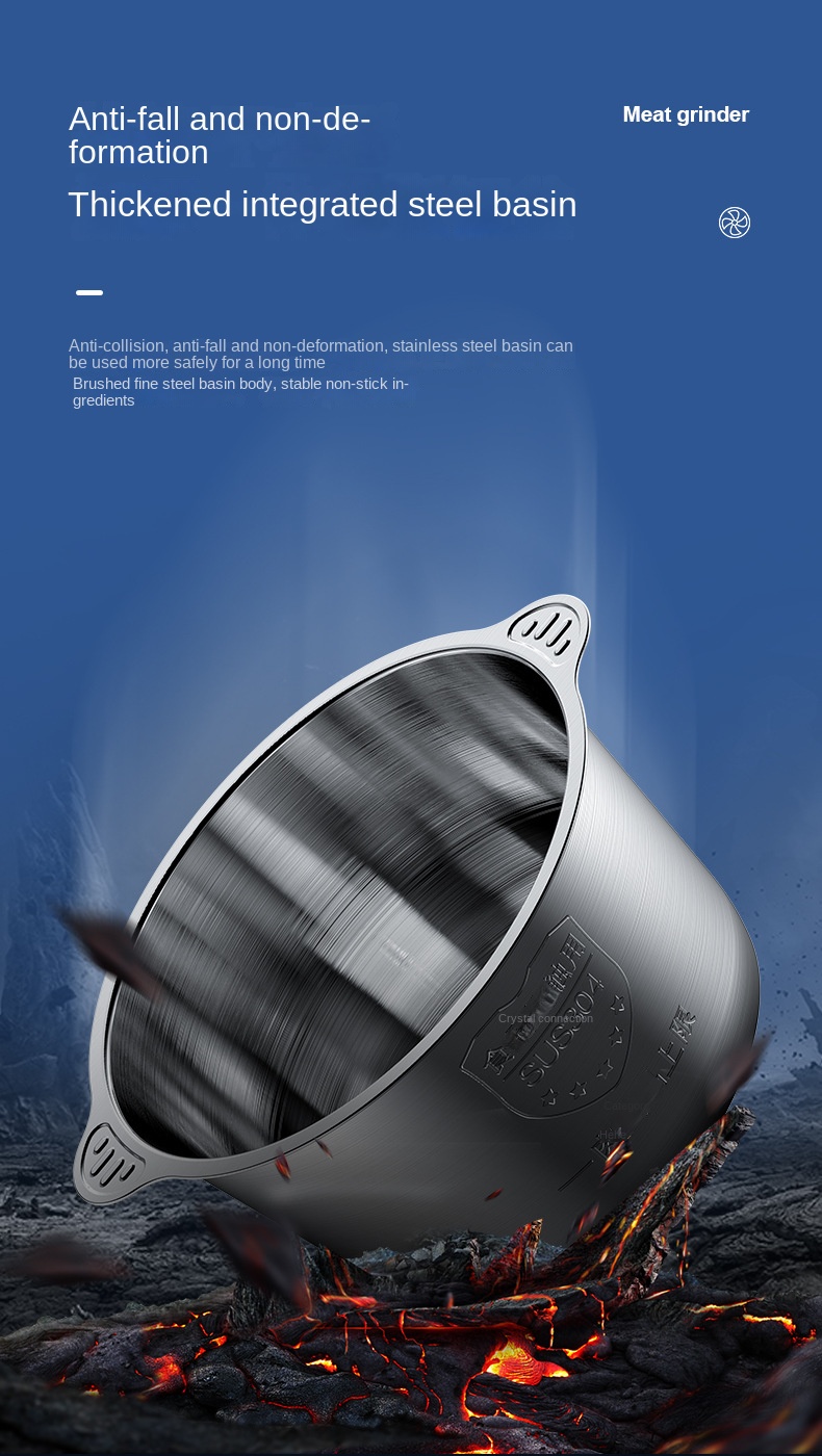 Cross-border kitchen household 304 electric meat grinder multi-functional meat mincer high-power four-knife meat blender