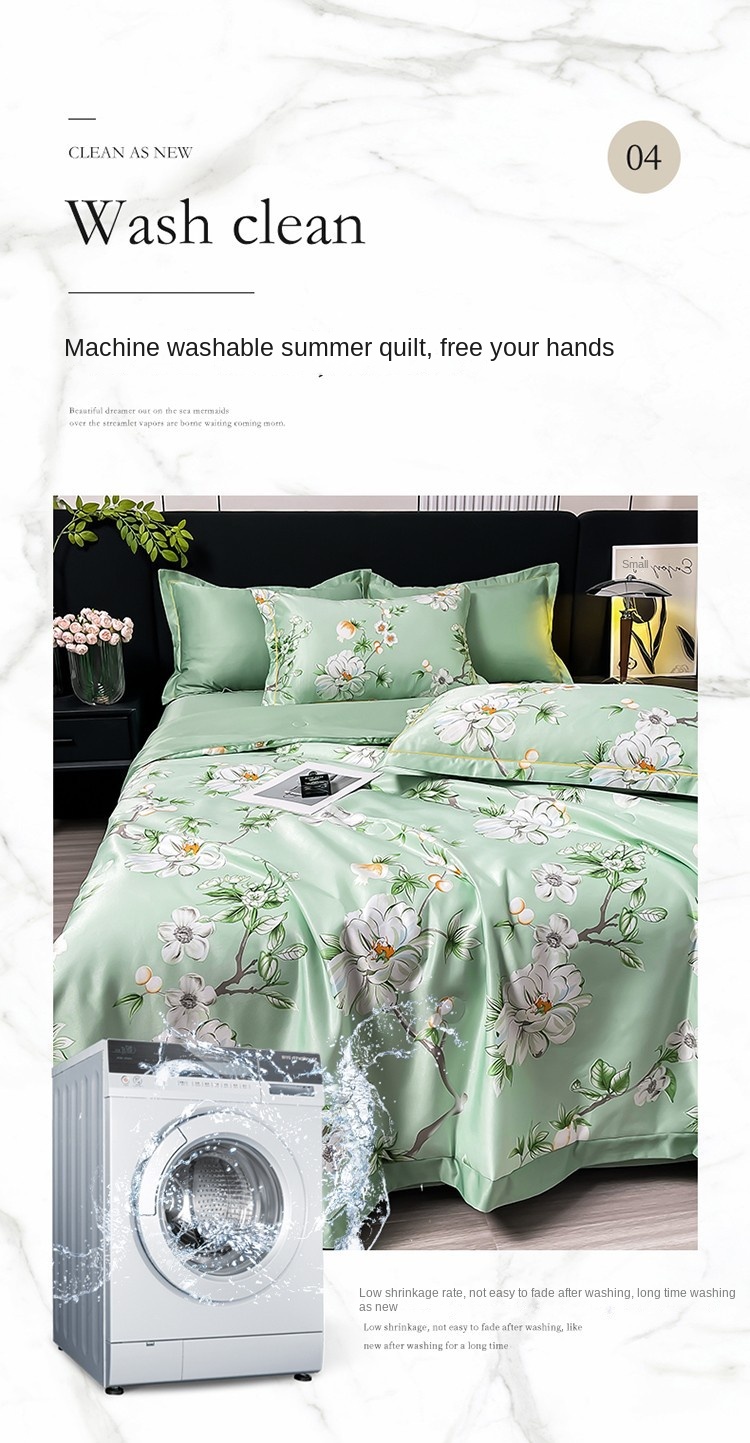 New Washed Tencel Summer Quilt Four-piece Set Light Luxury Comfortable