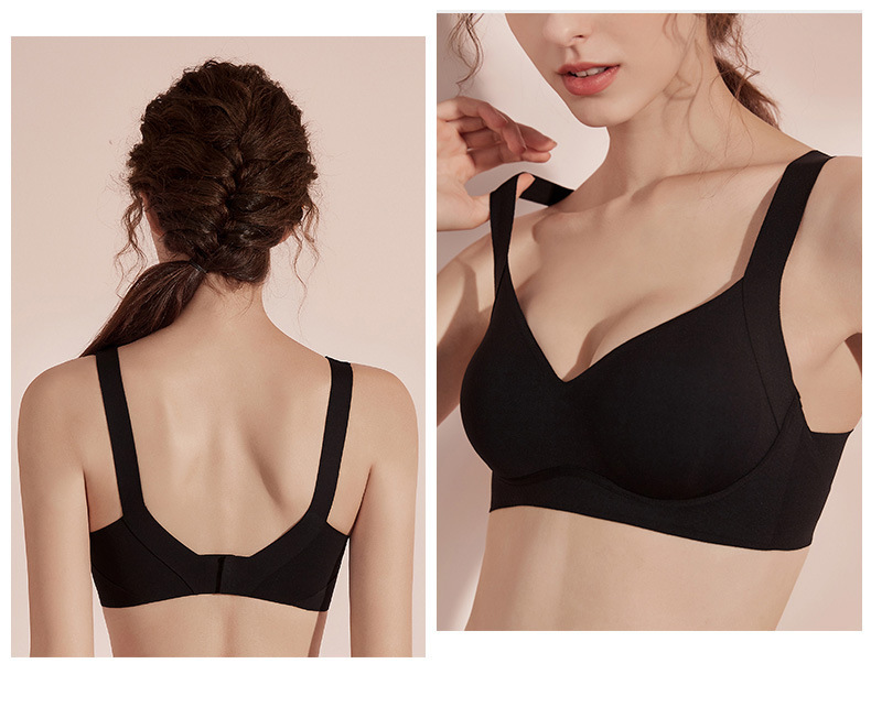 Naked seamless underwear women’s small chest push-up suit latex uu cup no rims closed breast bra set