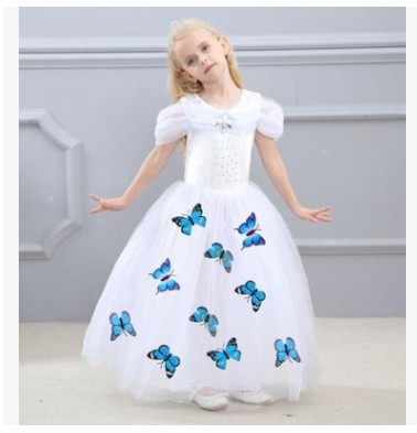 Halloween Cinderella Dress Frozen Elsa Sophia Girls Dress Children’s Short-sleeved Princess Dress