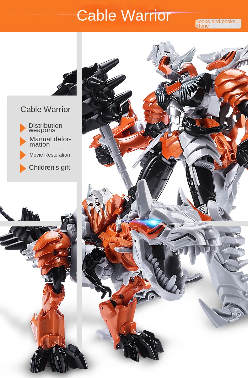 Deformation toy model car King Kong robot bumblebee dinosaur steel cable hand-made alloy genuine children’s boys