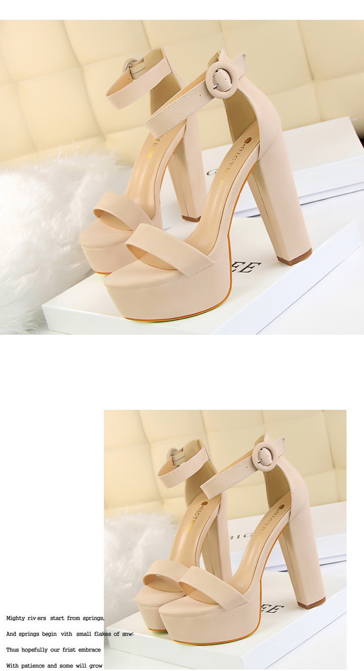 European and American style thick heel super thin high heels sexy nightclub women’s shoes waterproof platform open toe belt buckle sandals