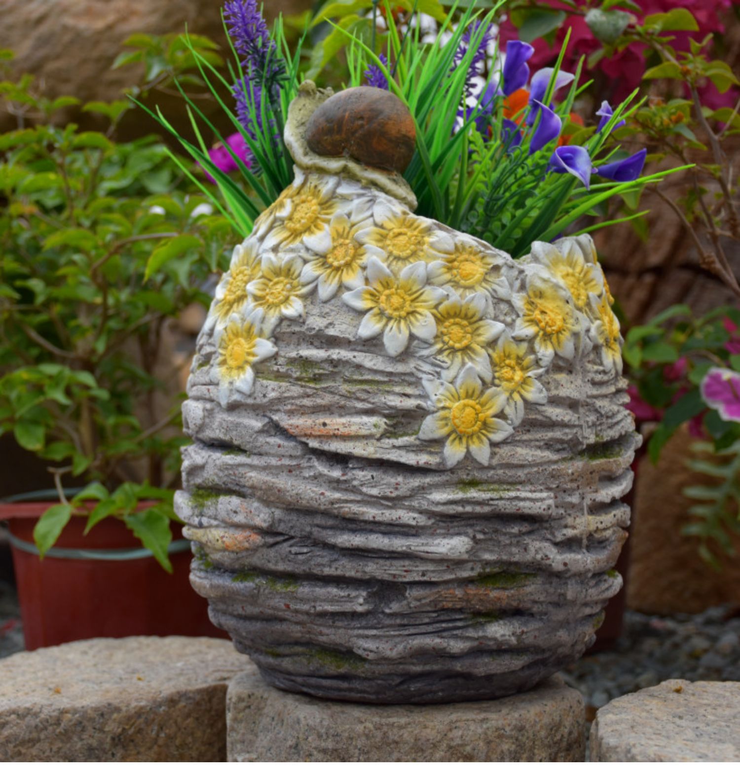 Top-floor balcony decoration flower pot turtle large landscaping lawn garden villa succulent American outdoor garden gardening