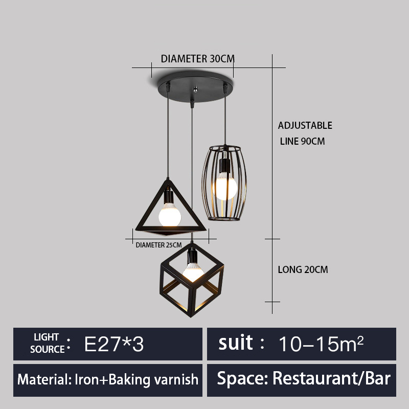 Restaurant chandelier three-head dining table lamp modern bar small simple creative Nordic led dining room wholesale lamp lighting