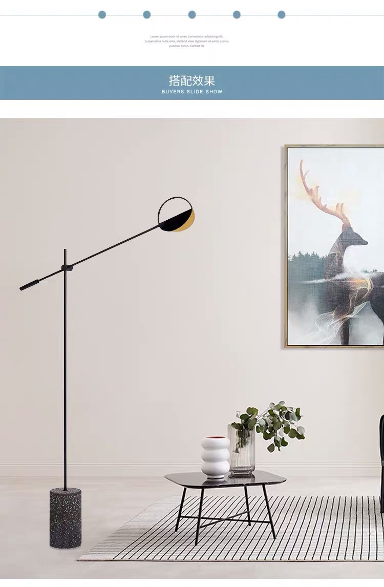 Modern minimalist living room floor lamp personalized terrazzo bedroom bedside study Nordic designer decorative led lamp