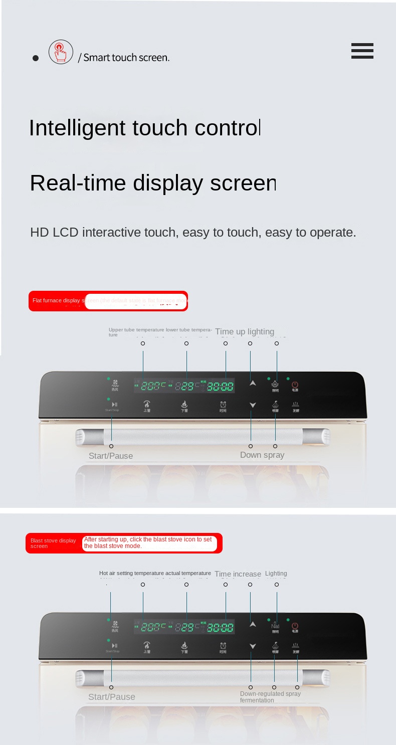 Household private room oven baking large-capacity commercial wind stove wind flat two-in-one electric oven