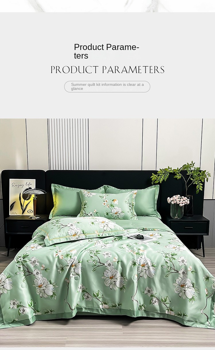 New Washed Tencel Summer Quilt Four-piece Set Light Luxury Comfortable