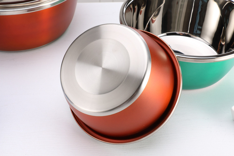 Colored stainless steel basin thickened household seasoning tank washing basin egg-beating basin cooking basin and wash basin color basin wholesale