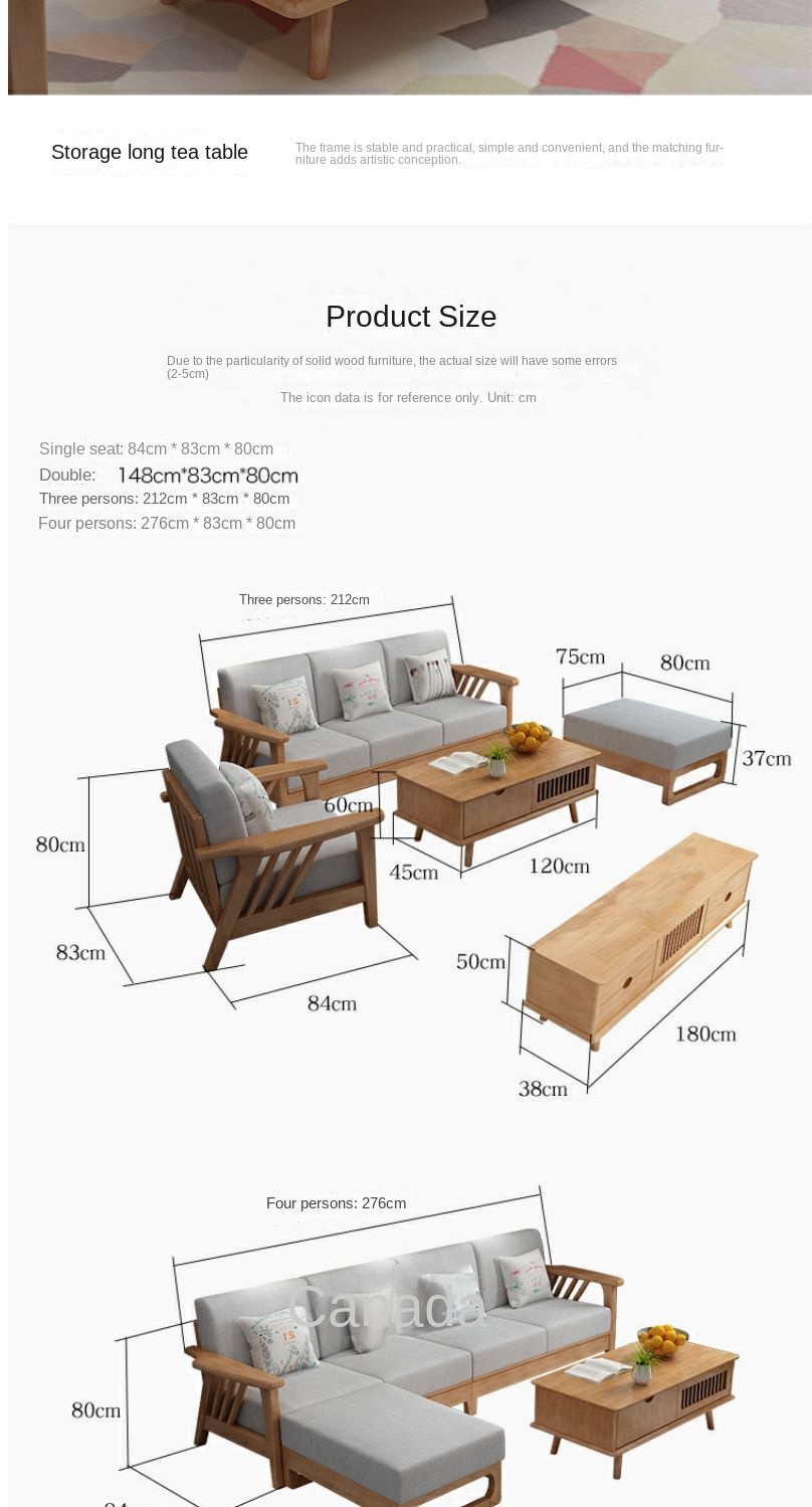 Nordic solid wood sofa small apartment new Chinese style lazy fabric comfortable modern minimalist living room furniture combination set