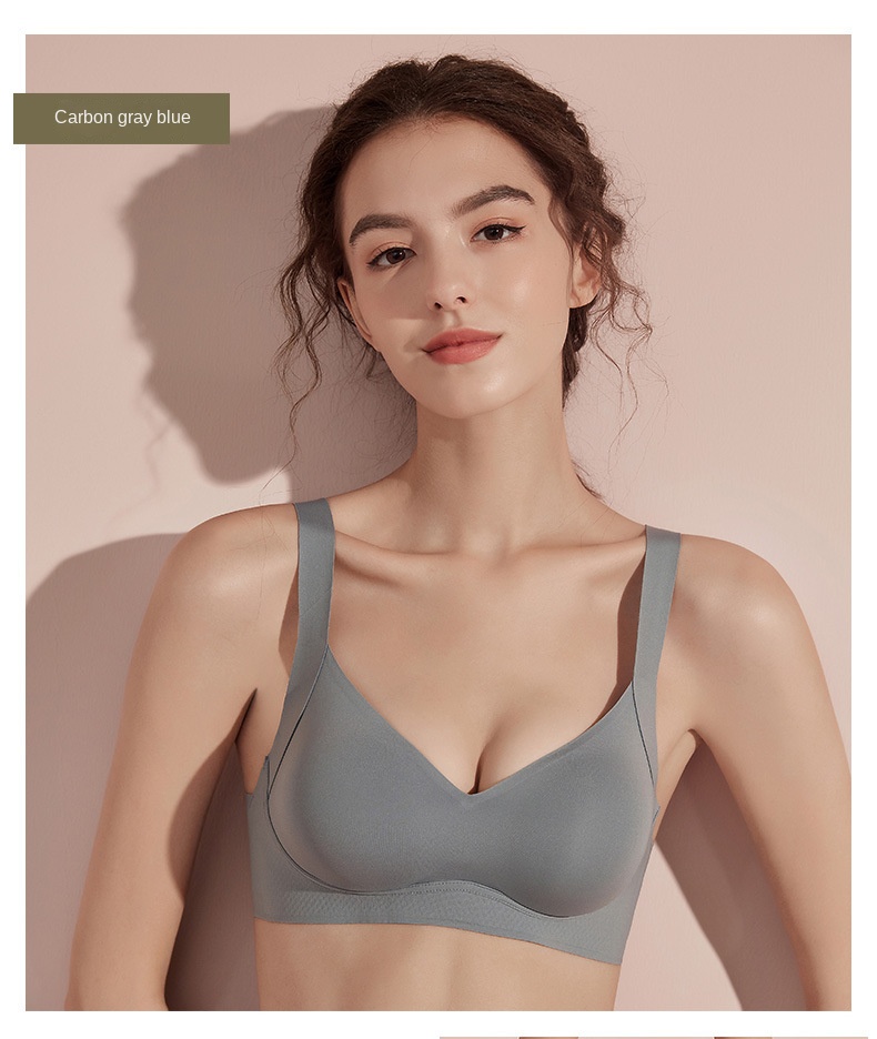 Naked seamless underwear women’s small chest push-up suit latex uu cup no rims closed breast bra set