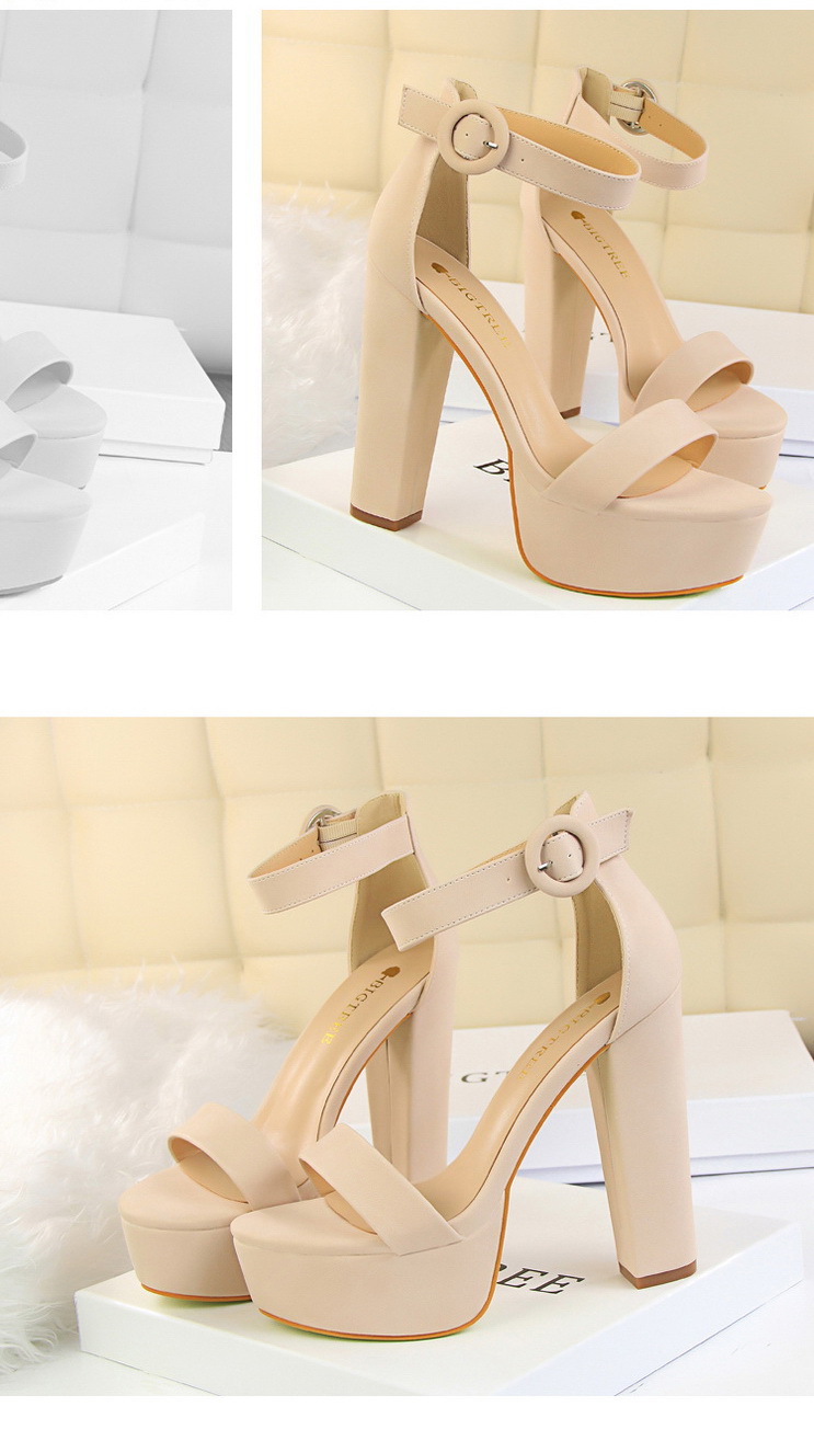 European and American style thick heel super thin high heels sexy nightclub women’s shoes waterproof platform open toe belt buckle sandals