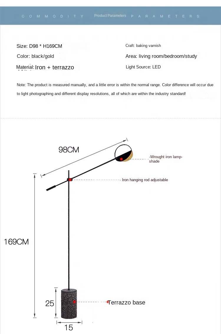 Modern minimalist living room floor lamp personalized terrazzo bedroom bedside study Nordic designer decorative led lamp