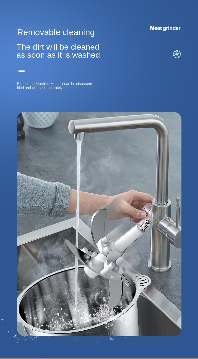 Cross-border kitchen household 304 electric meat grinder multi-functional meat mincer high-power four-knife meat blender