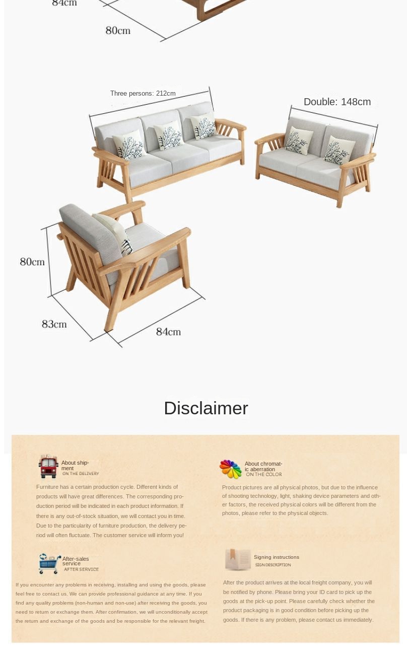 Nordic solid wood sofa small apartment new Chinese style lazy fabric comfortable modern minimalist living room furniture combination set