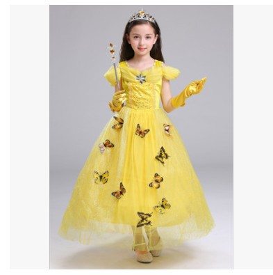 Halloween Cinderella Dress Frozen Elsa Sophia Girls Dress Children’s Short-sleeved Princess Dress