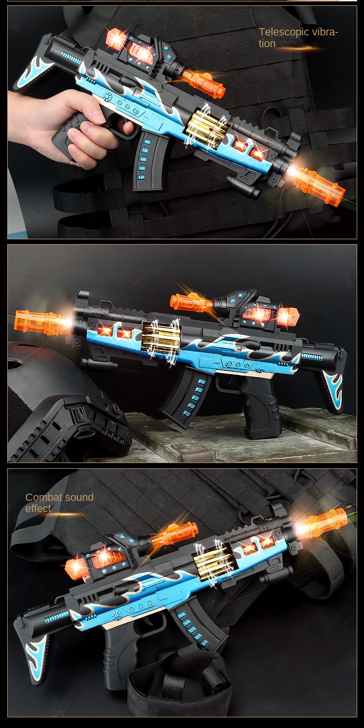 Street Stall Toy Supply Children Electric Toy Gun Music Sound and Light Pistol Luminous Night Market Wholesale Best Sellers