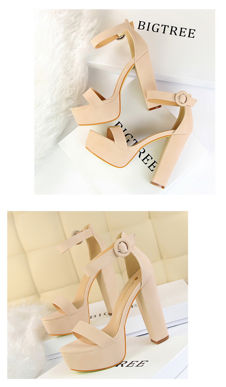 European and American style thick heel super thin high heels sexy nightclub women’s shoes waterproof platform open toe belt buckle sandals